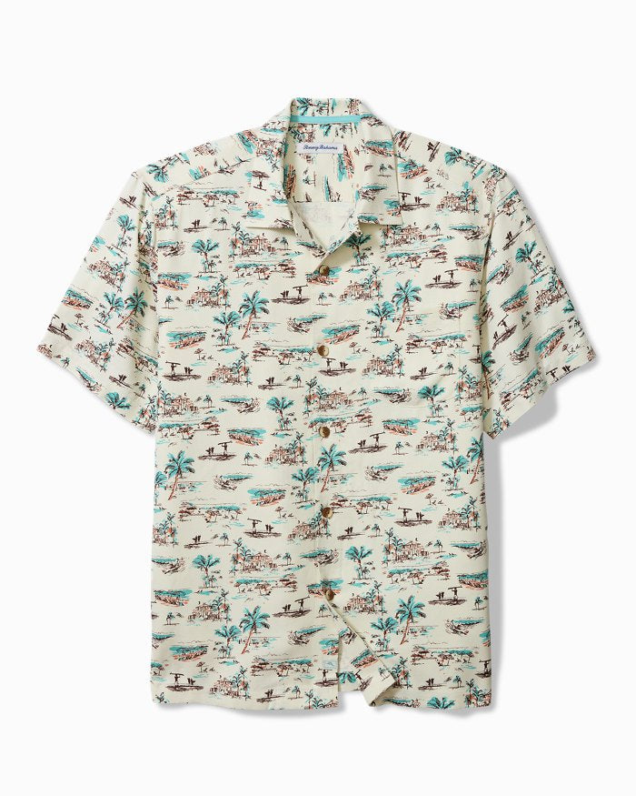 Tommy Bahama Men's Casablanco Silk Camp Shirt - Coconut Cream main image 1