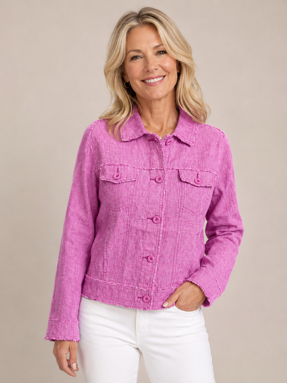 Two Palms Linen Raw-Edge Jacket – docksquareclothiers