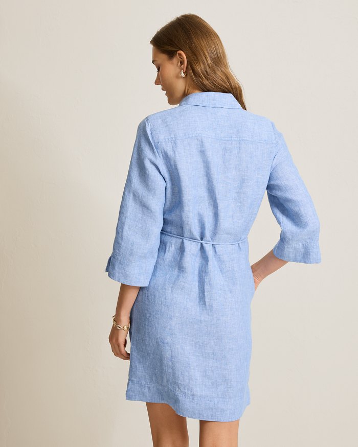 Two Palms 3/4-Sleeve Linen Shift Dress docksquareclothiers Two Palms 3/4-Sleeve Linen Shift Dress docksquareclothiers