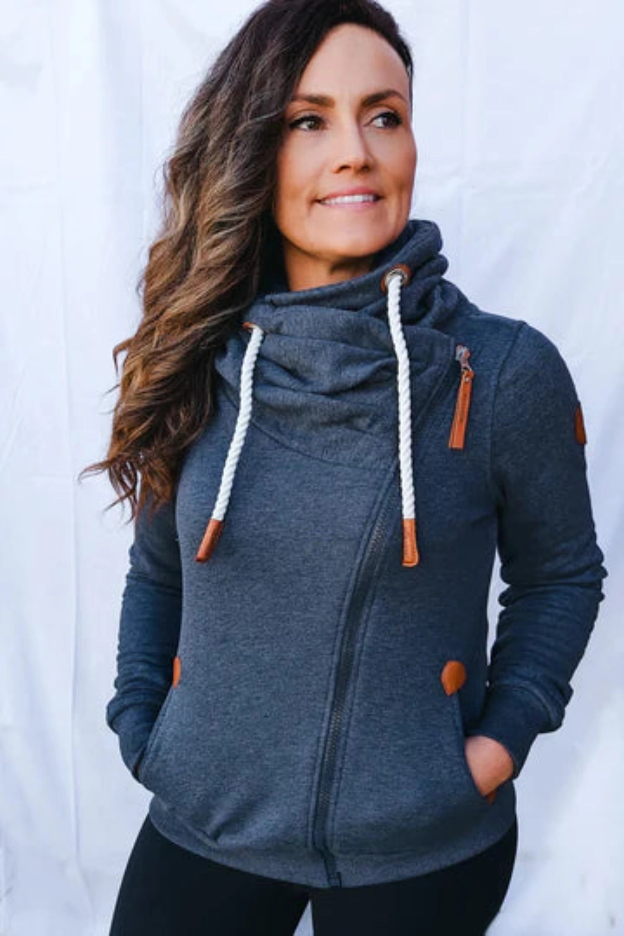 Hestia Zip Cowl Neck docksquareclothiers